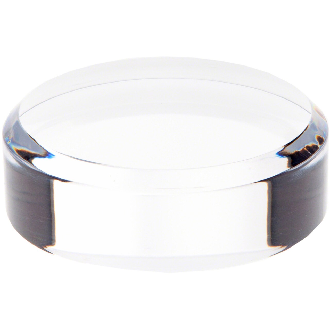 Plymor Clear Acrylic Beveled Round Display Base, 3" W x 3" D x 1" H